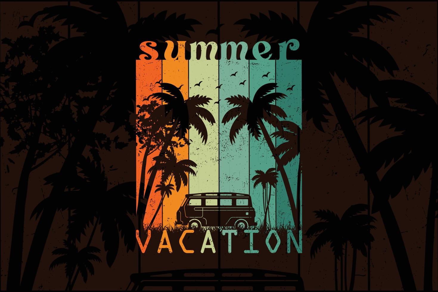 design de camiseta de férias de férias de verão vetor