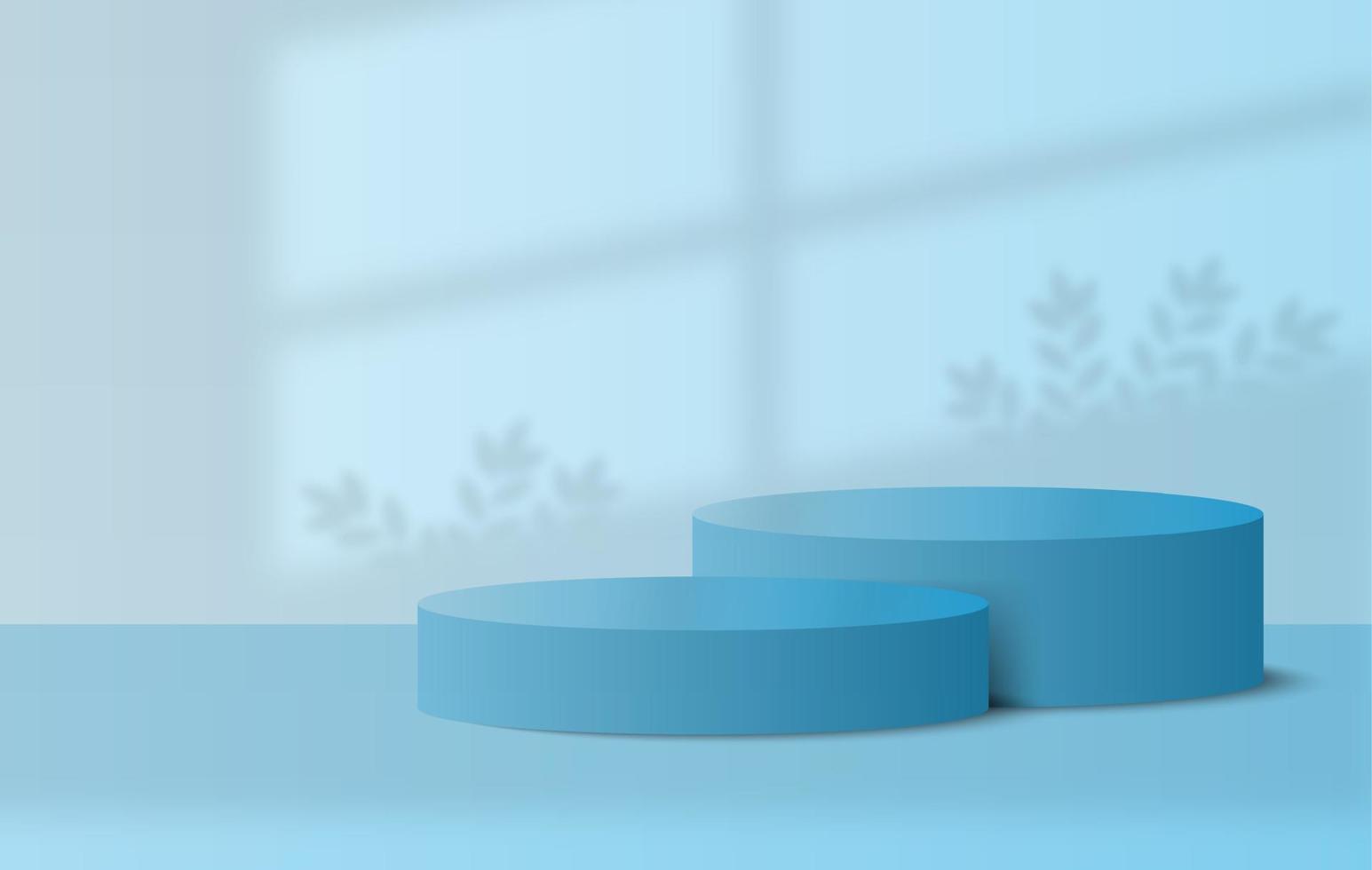 pódio com cena de parede mínima azul pastel, produtos 3d exibem cena de pódio, ilustração vetorial vetor