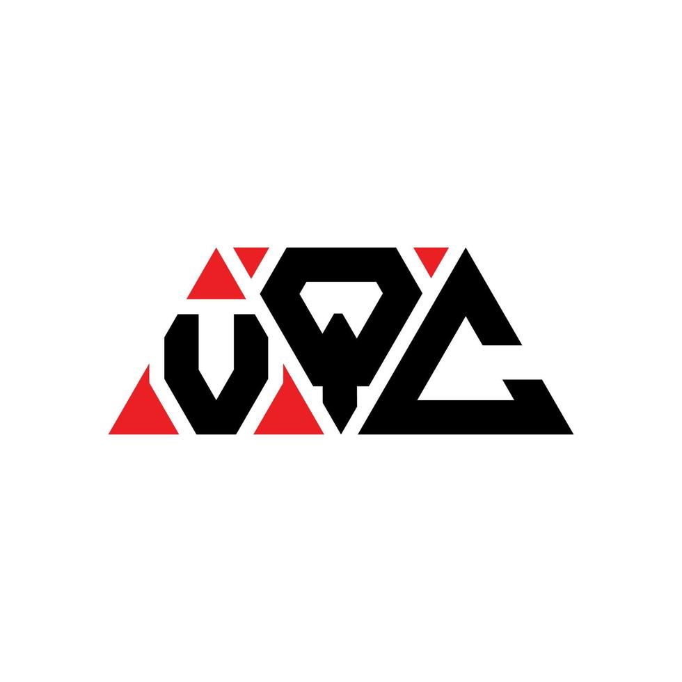 design de logotipo de letra de triângulo vqc com forma de triângulo. monograma de design de logotipo de triângulo vqc. modelo de logotipo de vetor de triângulo vqc com cor vermelha. logotipo triangular vqc logotipo simples, elegante e luxuoso. vqc