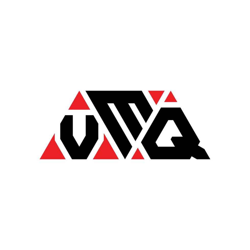 design de logotipo de letra de triângulo vmq com forma de triângulo. monograma de design de logotipo de triângulo vmq. modelo de logotipo de vetor de triângulo vmq com cor vermelha. logotipo triangular vmq logotipo simples, elegante e luxuoso. vmq