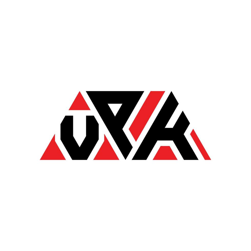 design de logotipo de letra de triângulo vpk com forma de triângulo. monograma de design de logotipo de triângulo vpk. modelo de logotipo de vetor de triângulo vpk com cor vermelha. logotipo triangular vpk logotipo simples, elegante e luxuoso. vpk