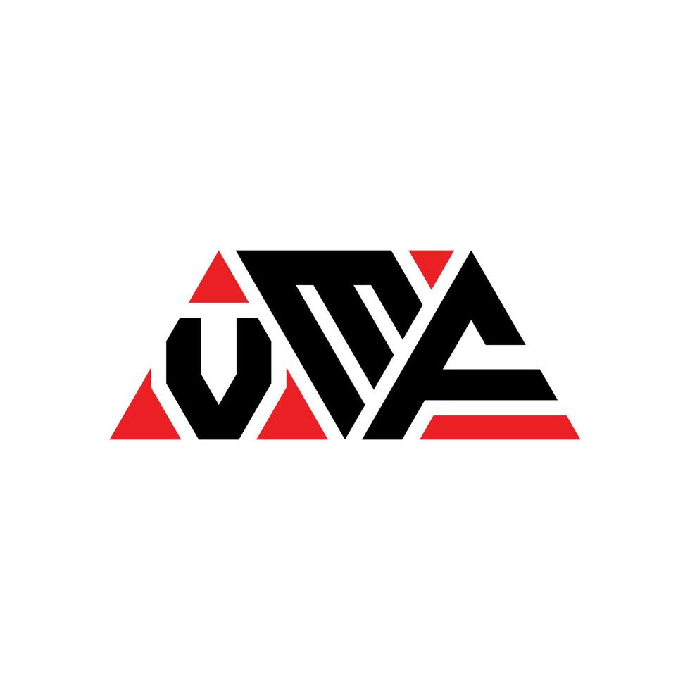 design de logotipo de letra de triângulo vmf com forma de triângulo. monograma de design de logotipo de triângulo vmf. modelo de logotipo de vetor de triângulo vmf com cor vermelha. logotipo triangular vmf logotipo simples, elegante e luxuoso. vmf
