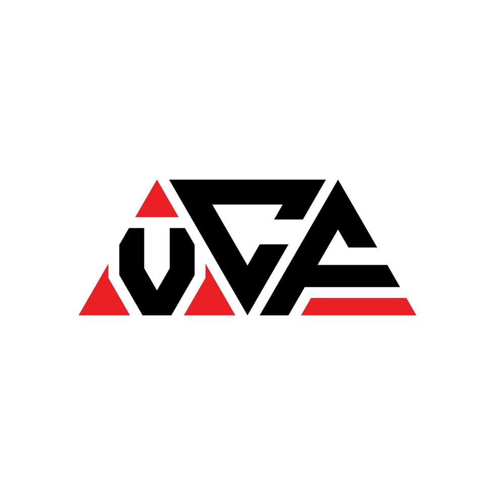 design de logotipo de letra de triângulo vcf com forma de triângulo. monograma de design de logotipo de triângulo vcf. modelo de logotipo de vetor de triângulo vcf com cor vermelha. logotipo triangular vcf logotipo simples, elegante e luxuoso. vcf
