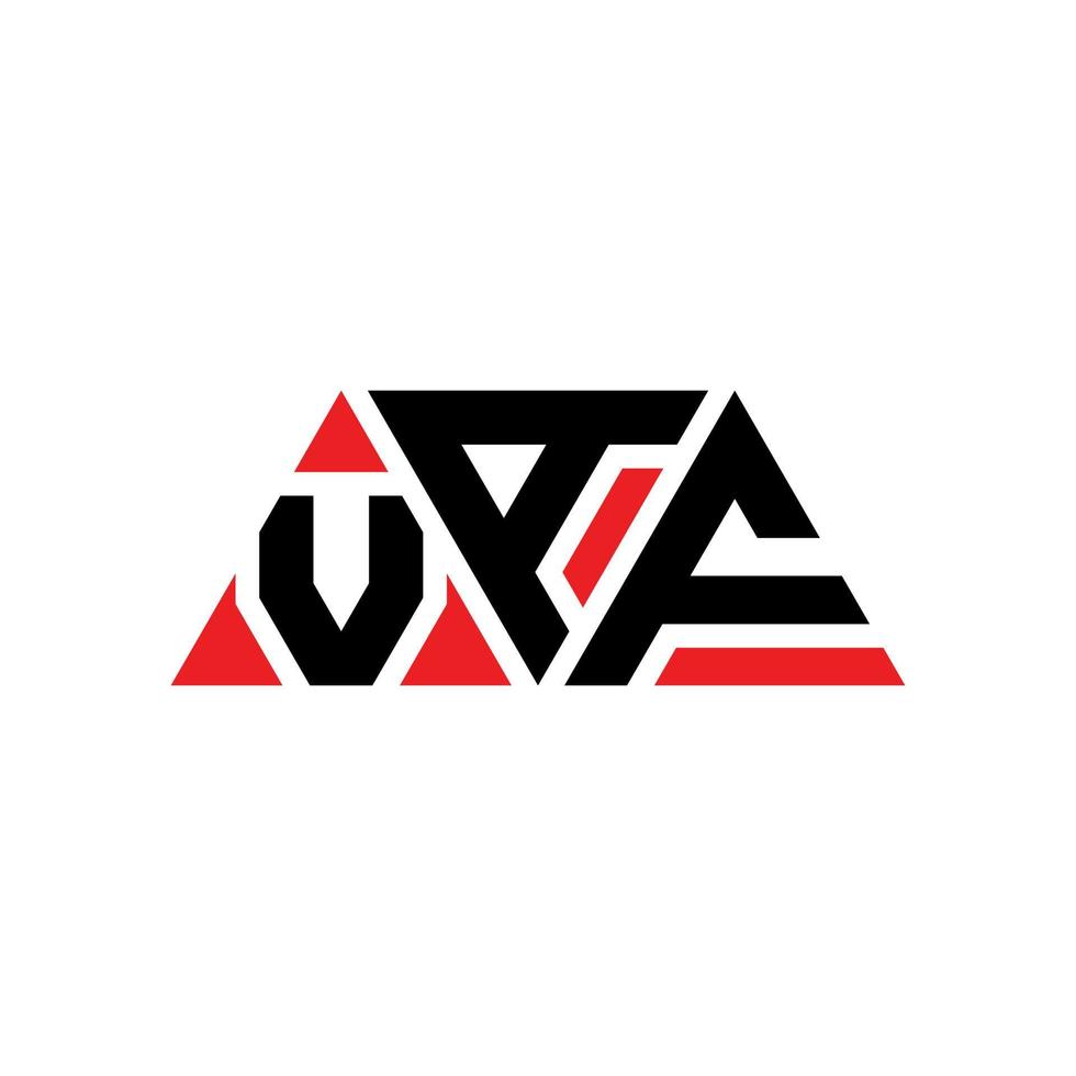 design de logotipo de letra triângulo vaf com forma de triângulo. monograma de design de logotipo de triângulo vaf. modelo de logotipo de vetor de triângulo vaf com cor vermelha. logotipo triangular vaf logotipo simples, elegante e luxuoso. vaf
