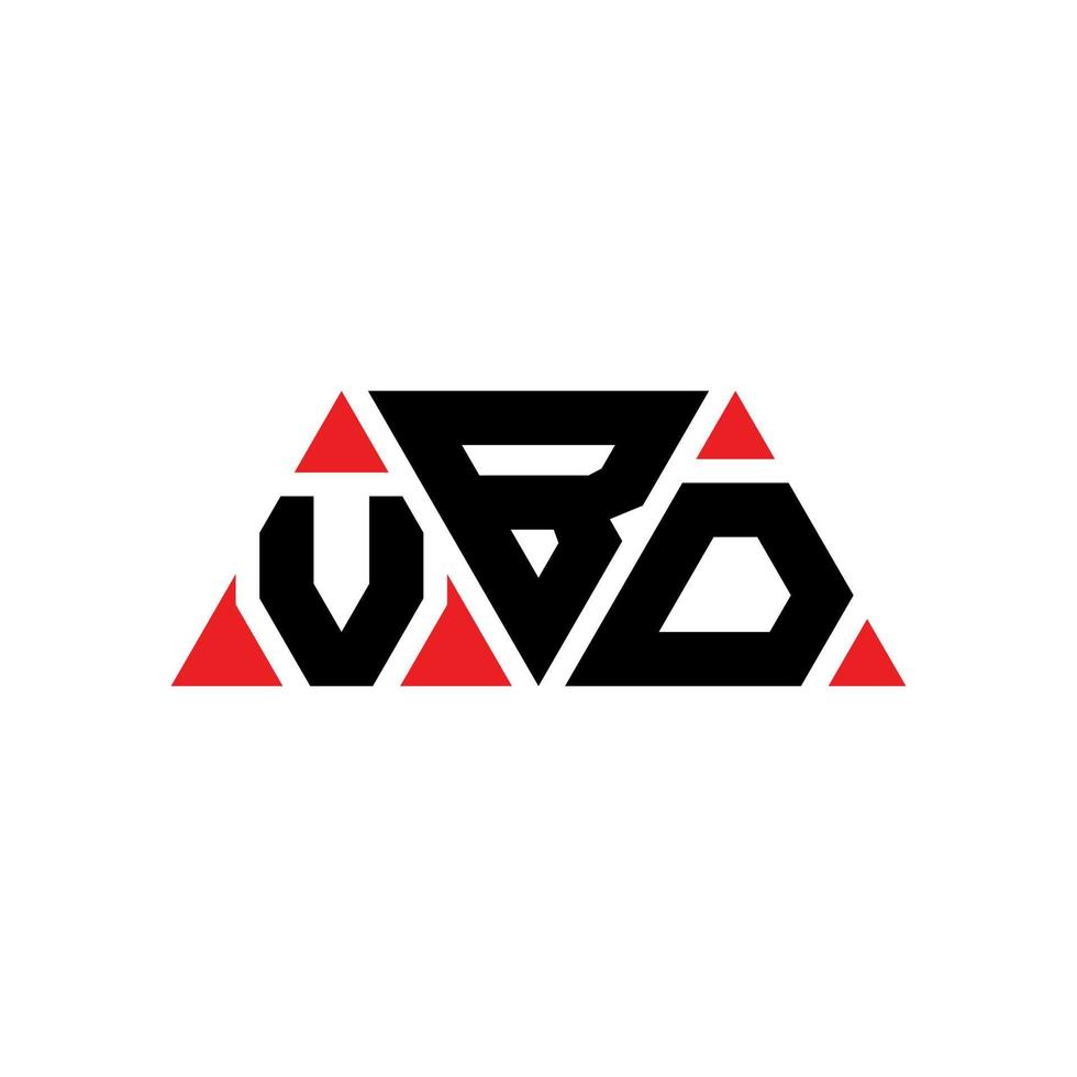 design de logotipo de letra de triângulo vbd com forma de triângulo. monograma de design de logotipo de triângulo vbd. modelo de logotipo de vetor de triângulo vbd com cor vermelha. logotipo triangular vbd logotipo simples, elegante e luxuoso. vbd