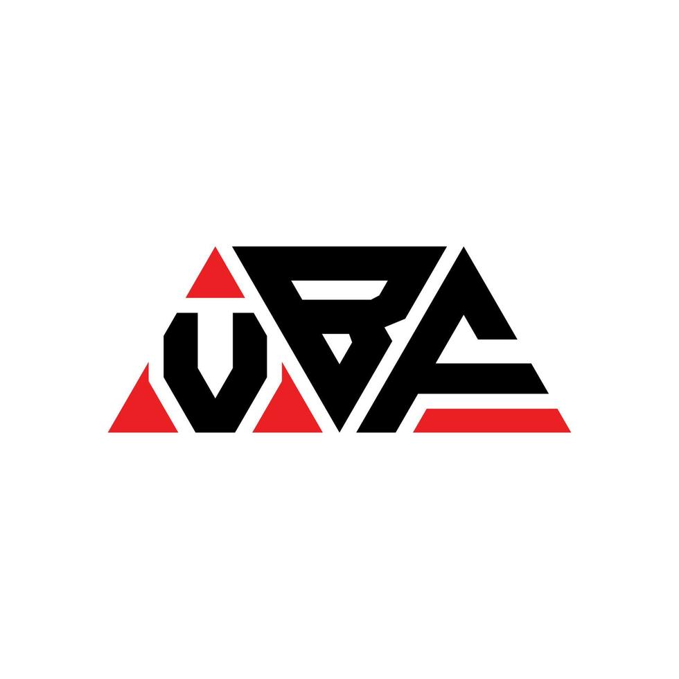 design de logotipo de letra de triângulo vbf com forma de triângulo. monograma de design de logotipo de triângulo vbf. modelo de logotipo de vetor de triângulo vbf com cor vermelha. logotipo triangular vbf logotipo simples, elegante e luxuoso. vbf