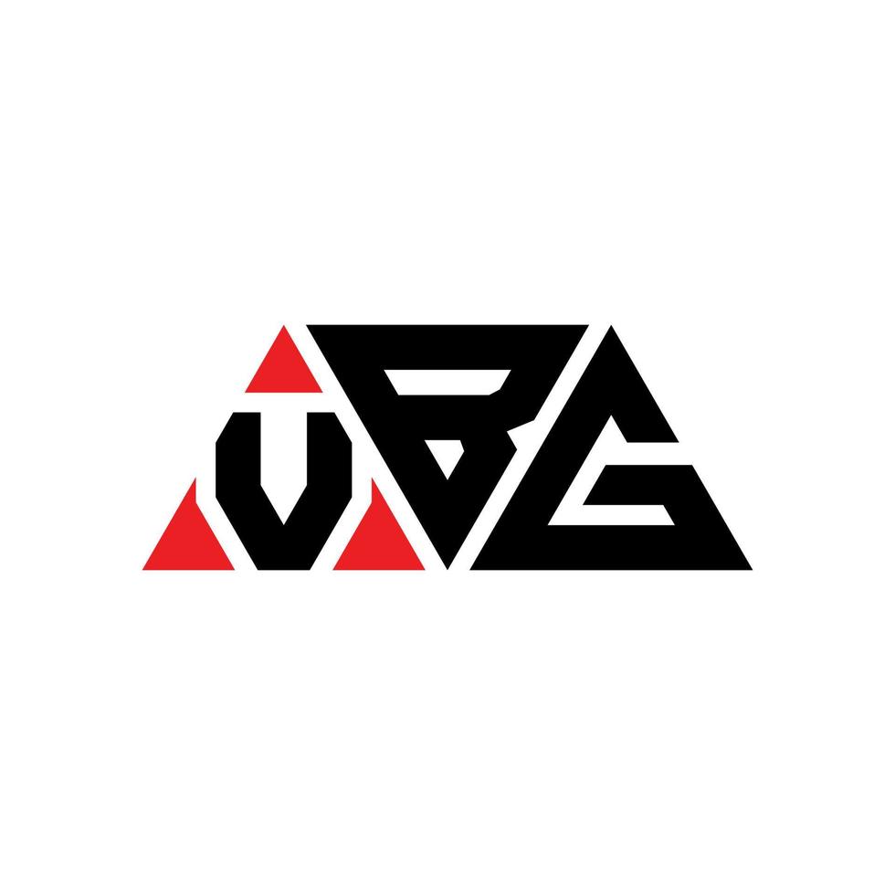 design de logotipo de letra de triângulo vbg com forma de triângulo. monograma de design de logotipo de triângulo vbg. modelo de logotipo de vetor de triângulo vbg com cor vermelha. logotipo triangular vbg logotipo simples, elegante e luxuoso. vbg