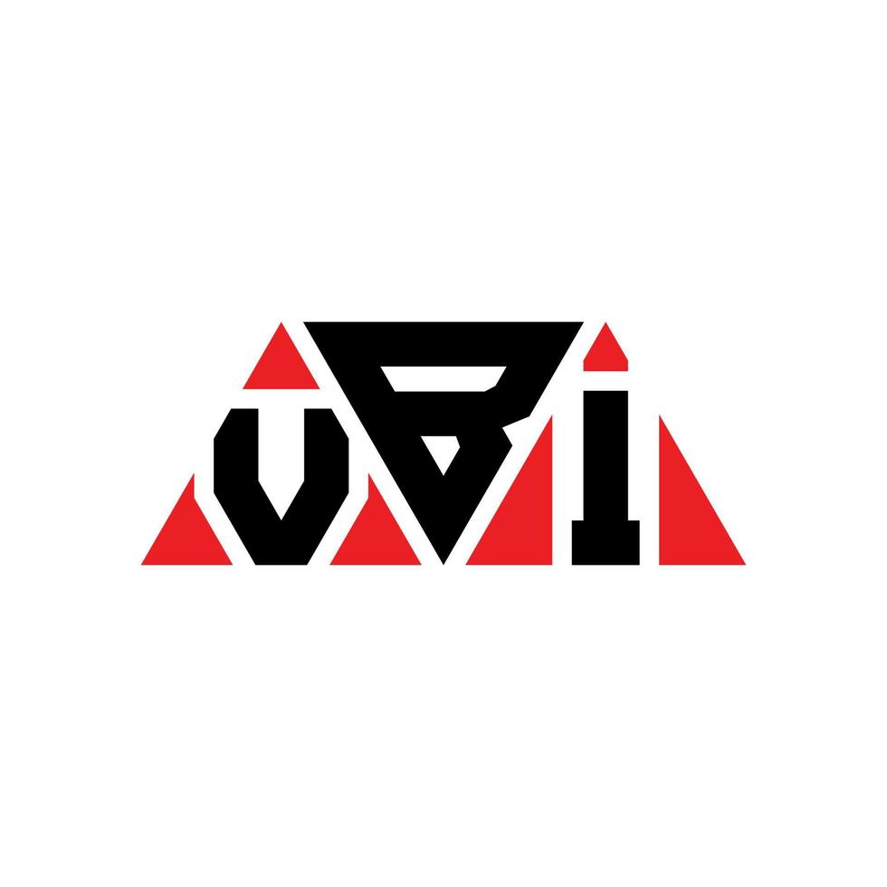 design de logotipo de letra de triângulo vbi com forma de triângulo. monograma de design de logotipo de triângulo vbi. modelo de logotipo de vetor de triângulo vbi com cor vermelha. logotipo triangular vbi logotipo simples, elegante e luxuoso. vbi
