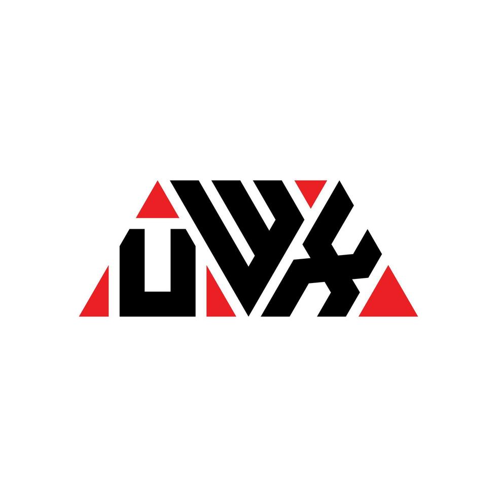 design de logotipo de letra de triângulo uwx com forma de triângulo. monograma de design de logotipo de triângulo uwx. modelo de logotipo de vetor de triângulo uwx com cor vermelha. logotipo triangular uwx logotipo simples, elegante e luxuoso. uwx