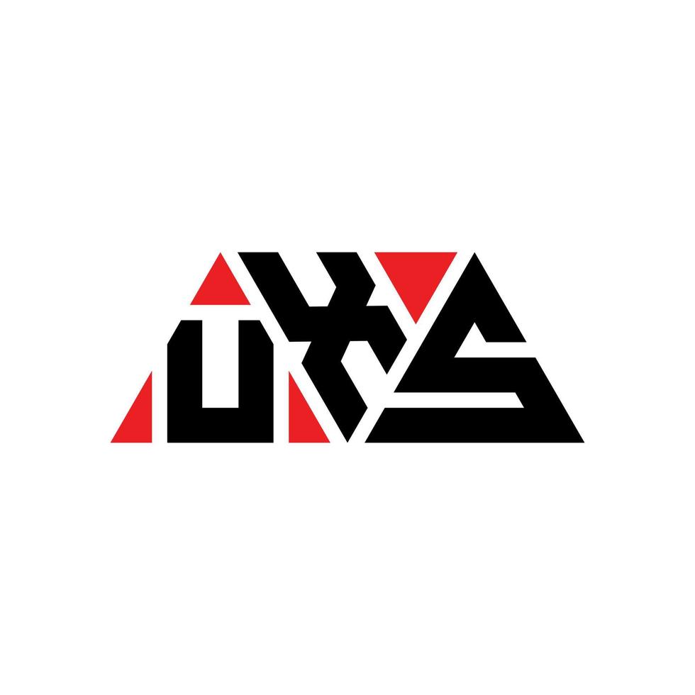 design de logotipo de letra de triângulo uxs com forma de triângulo. monograma de design de logotipo de triângulo uxs. modelo de logotipo de vetor de triângulo uxs com cor vermelha. uxs logotipo triangular simples, elegante e luxuoso. uxs