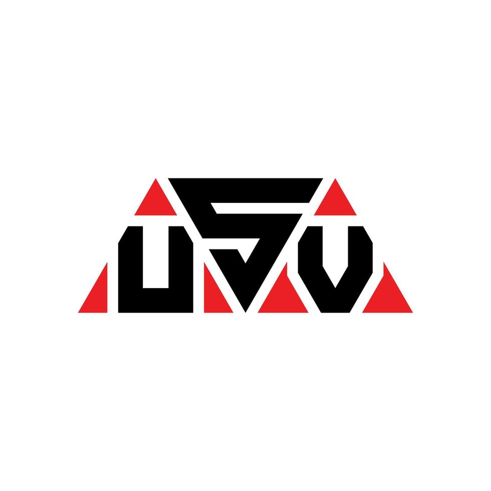 design de logotipo de letra de triângulo usv com forma de triângulo. monograma de design de logotipo de triângulo usv. modelo de logotipo de vetor usv triângulo com cor vermelha. logotipo triangular usv logotipo simples, elegante e luxuoso. usv