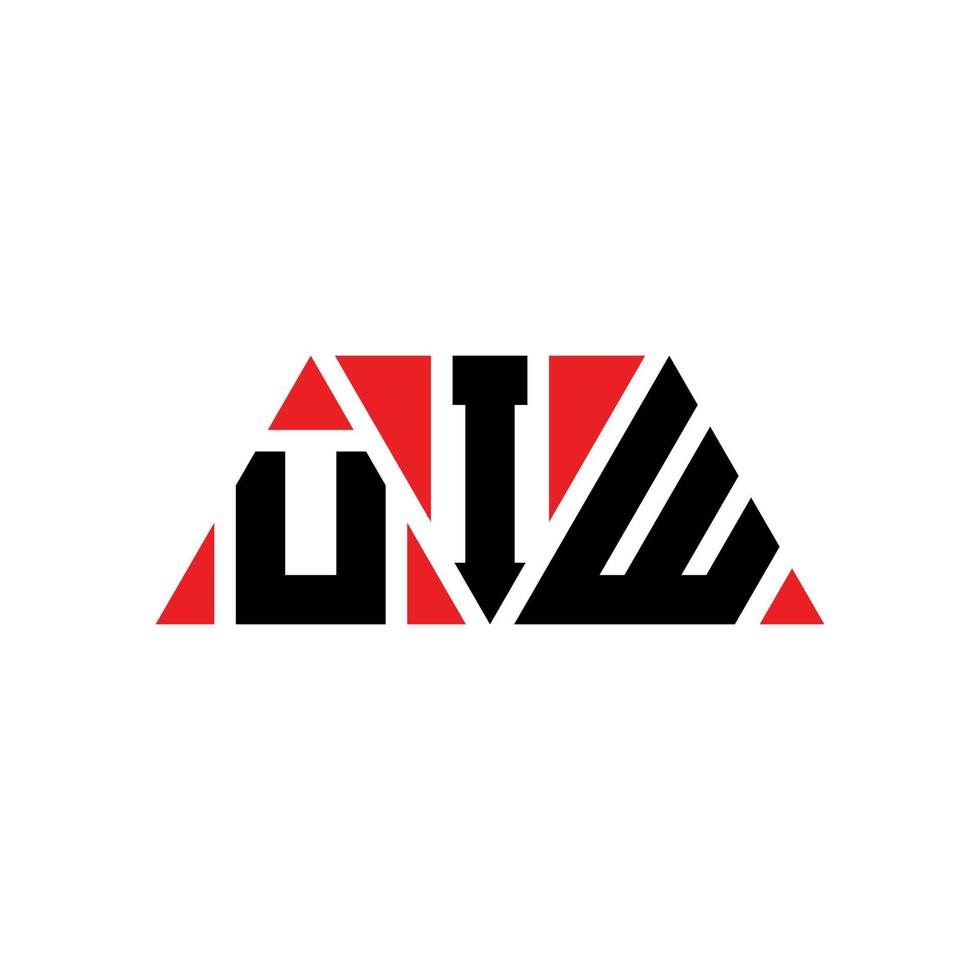 design de logotipo de letra de triângulo uiw com forma de triângulo. monograma de design de logotipo de triângulo uiw. modelo de logotipo de vetor de triângulo uiw com cor vermelha. logotipo triangular uiw logotipo simples, elegante e luxuoso. uau