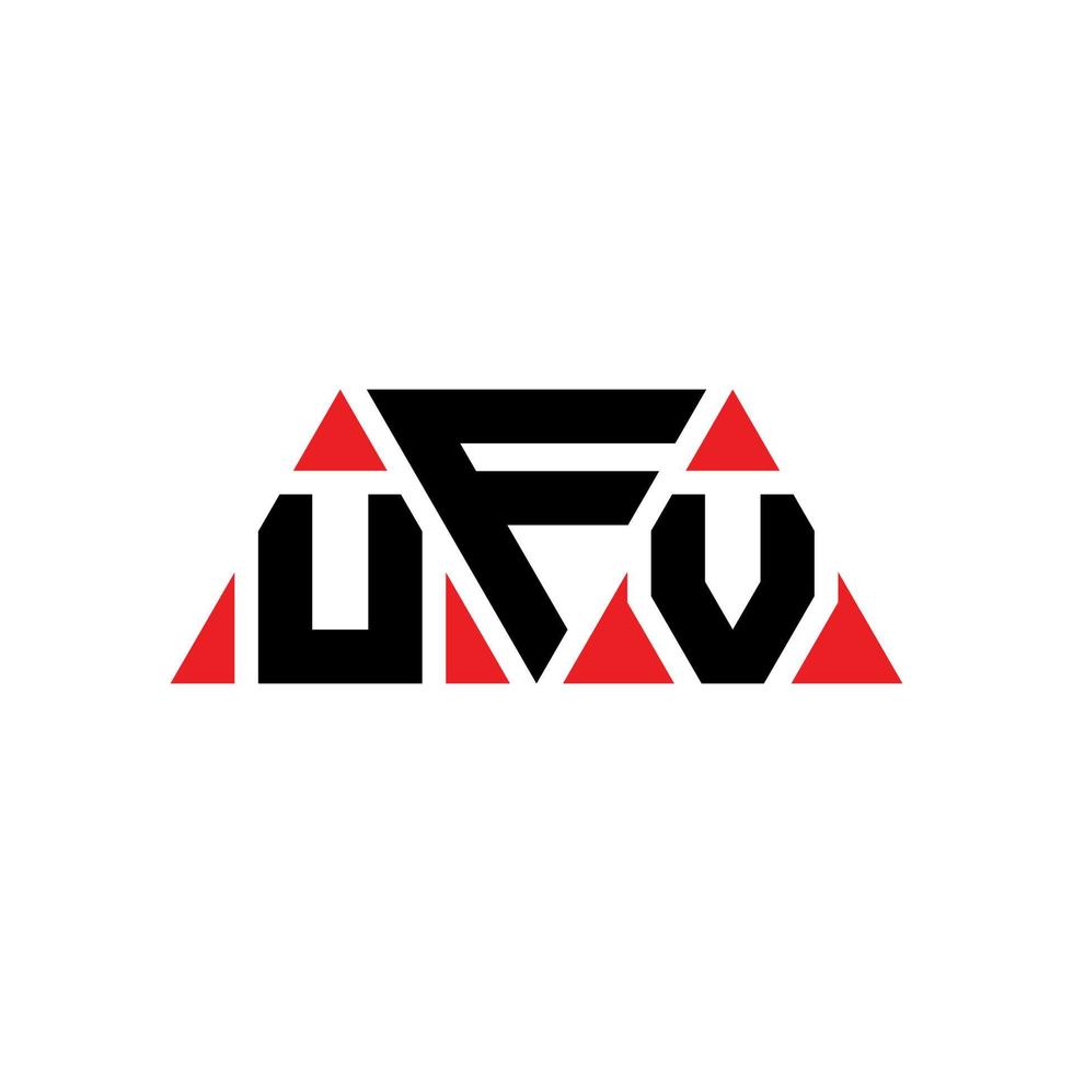 design de logotipo de letra triângulo ufv com forma de triângulo. monograma de design de logotipo de triângulo ufv. modelo de logotipo de vetor triângulo ufv com cor vermelha. logotipo triangular ufv logotipo simples, elegante e luxuoso. ufv