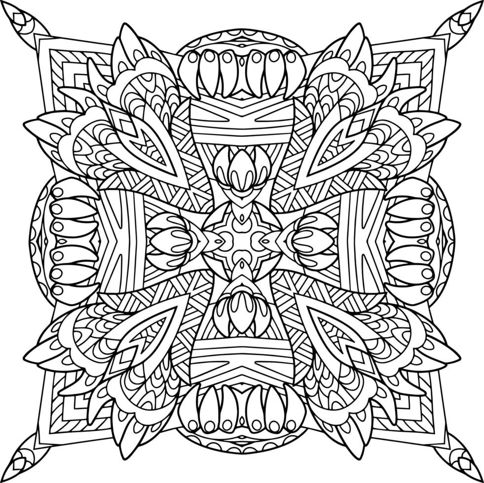 elemento mandala para livro de colorir vetor