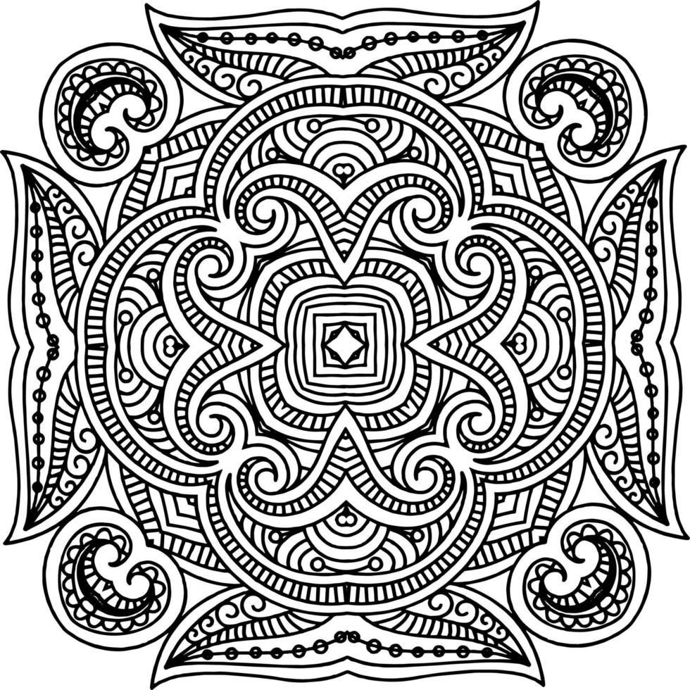 elemento mandala para livro de colorir vetor