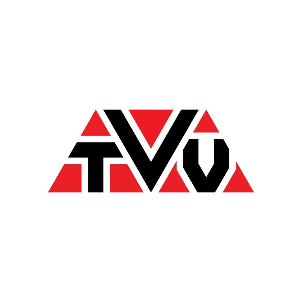 design de logotipo de letra de triângulo tvv com forma de triângulo. monograma de design de logotipo de triângulo tvv. modelo de logotipo de vetor de triângulo tvv com cor vermelha. tvv logotipo triangular logotipo simples, elegante e luxuoso. tvv