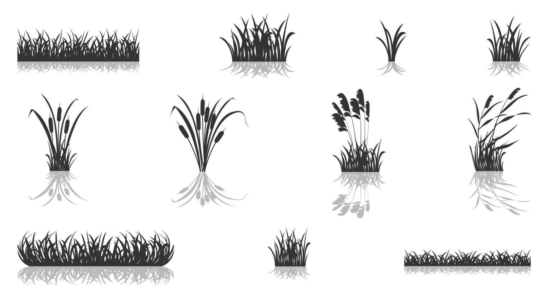 processo de cultivo de trigo em etapas. ilustração de silhueta preta infográfico de germinação de grãos. vetor