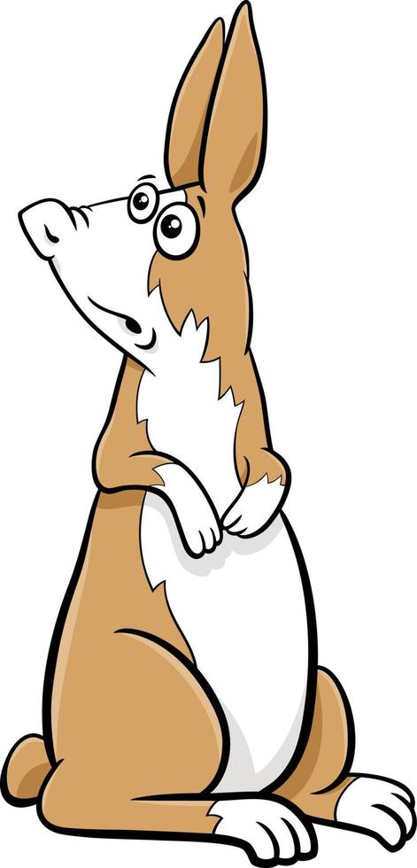 personagem de quadrinhos de coelho anão de desenho animado em pé vetor