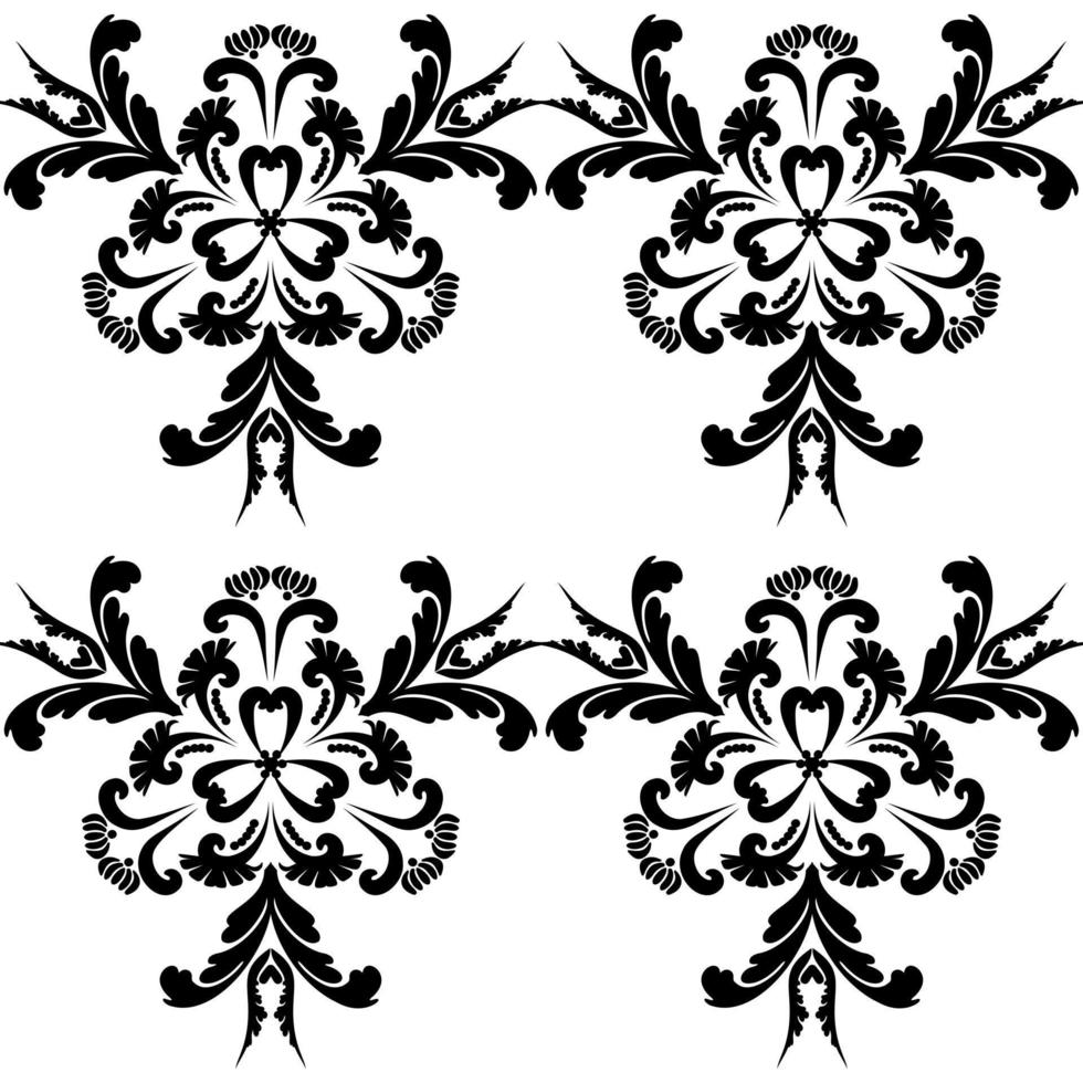 estênceis de pintura floral elegante abstrato vintage pattern.reusable. para o design de parede, padrão veneziano, têxtil, embrulho ou scrapbooking. gráficos digitais. Preto e branco. vetor