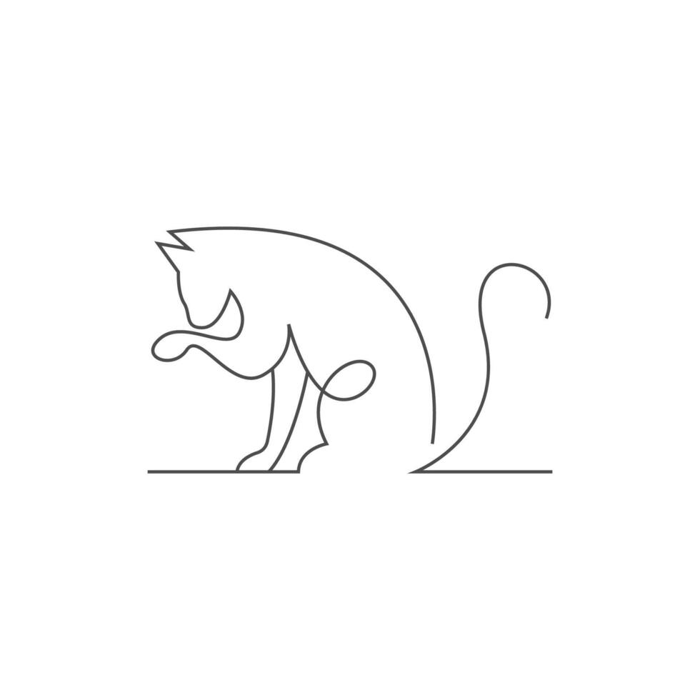 vetor de modelo de ilustração de design de arte de linha de gato