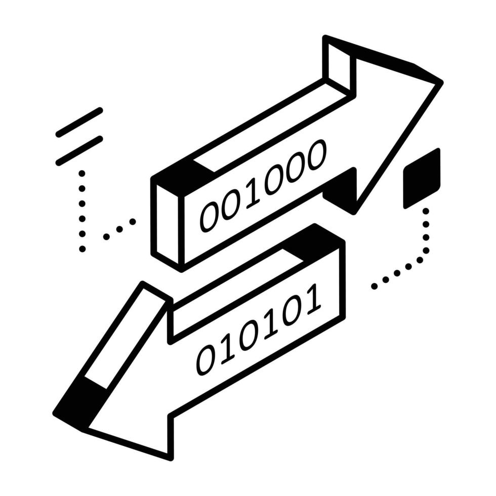 um design de ícone isométrico de transferência de codificação vetor