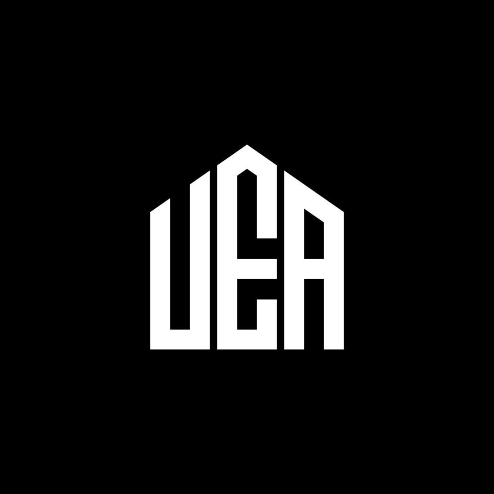 design de logotipo de carta uea em fundo preto. conceito de logotipo de letra de iniciais criativas da uea. design de letra uea. vetor