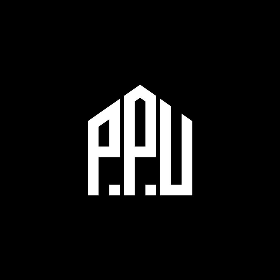 design de logotipo de carta ppu em fundo preto. conceito de logotipo de letra de iniciais criativas ppu. design de letra ppu. vetor