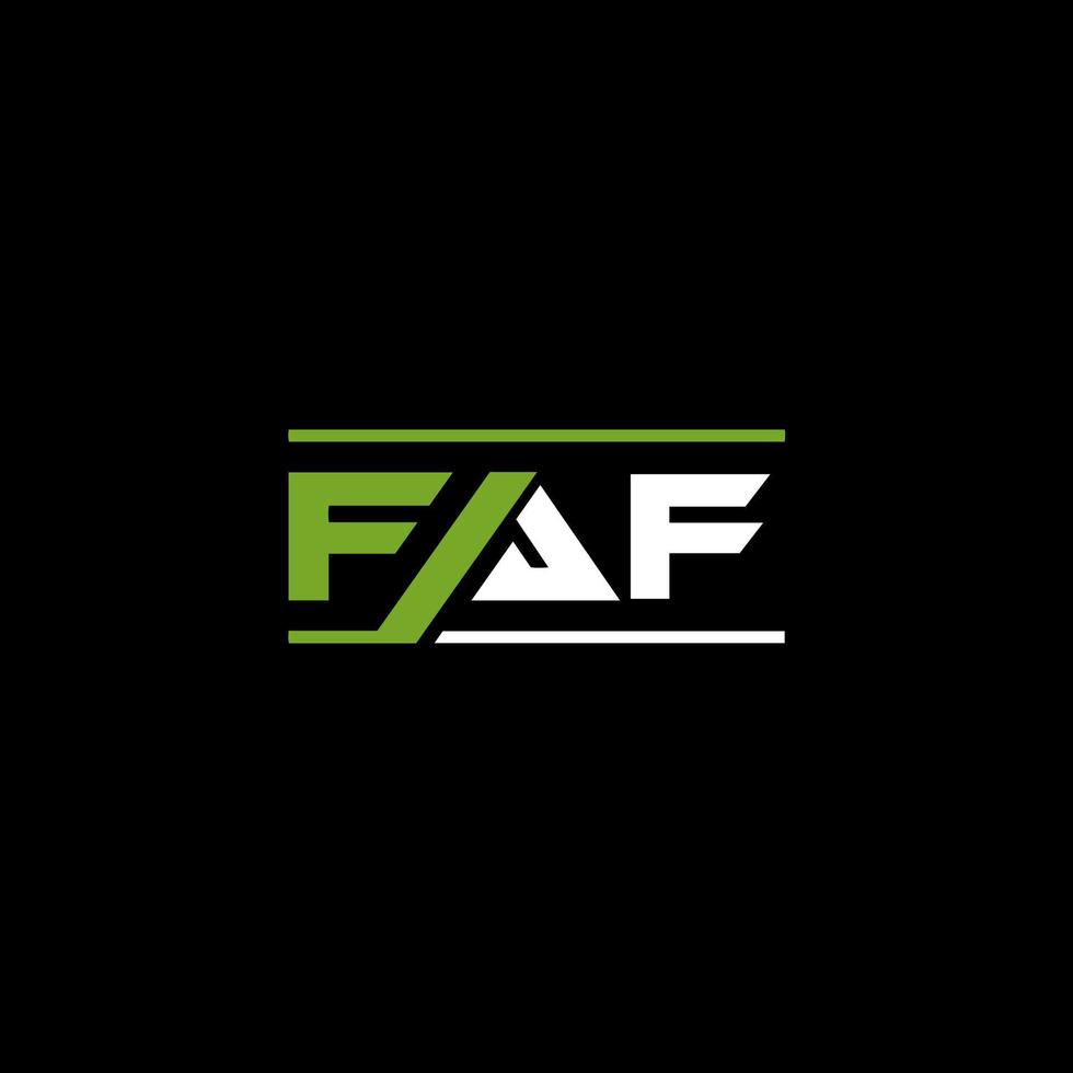 design de logotipo de carta faf em fundo preto. faf conceito de logotipo de letra de iniciais criativas. design de letra faf. vetor