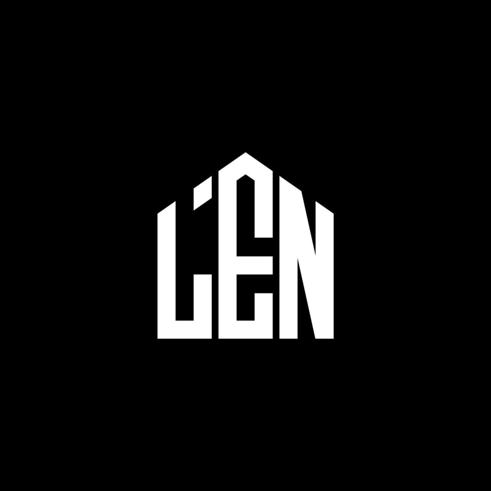 len carta design de logotipo em fundo preto. len conceito de logotipo de letra de iniciais criativas. design de letra len. vetor