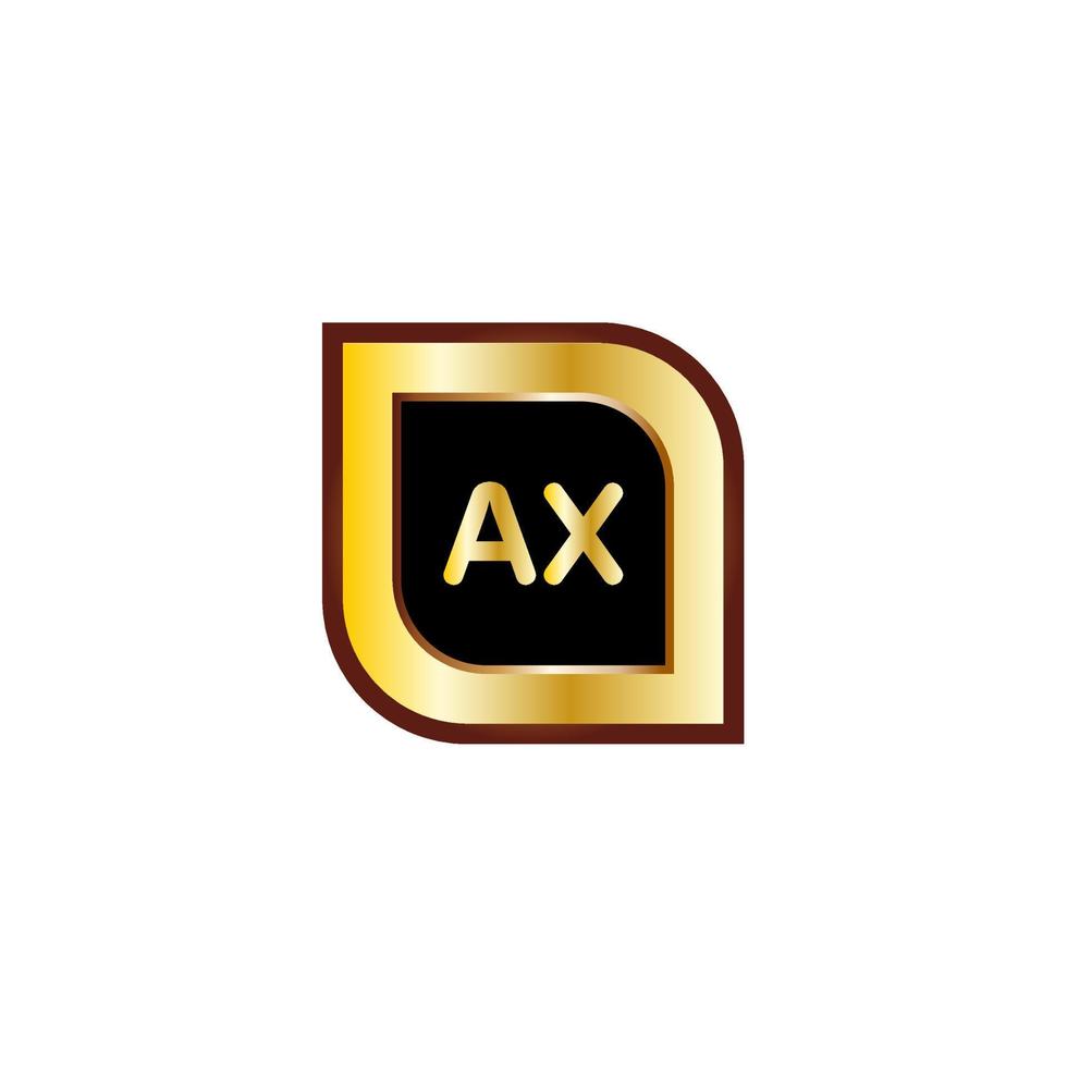 design de logotipo de círculo de letra de machado com cor dourada vetor