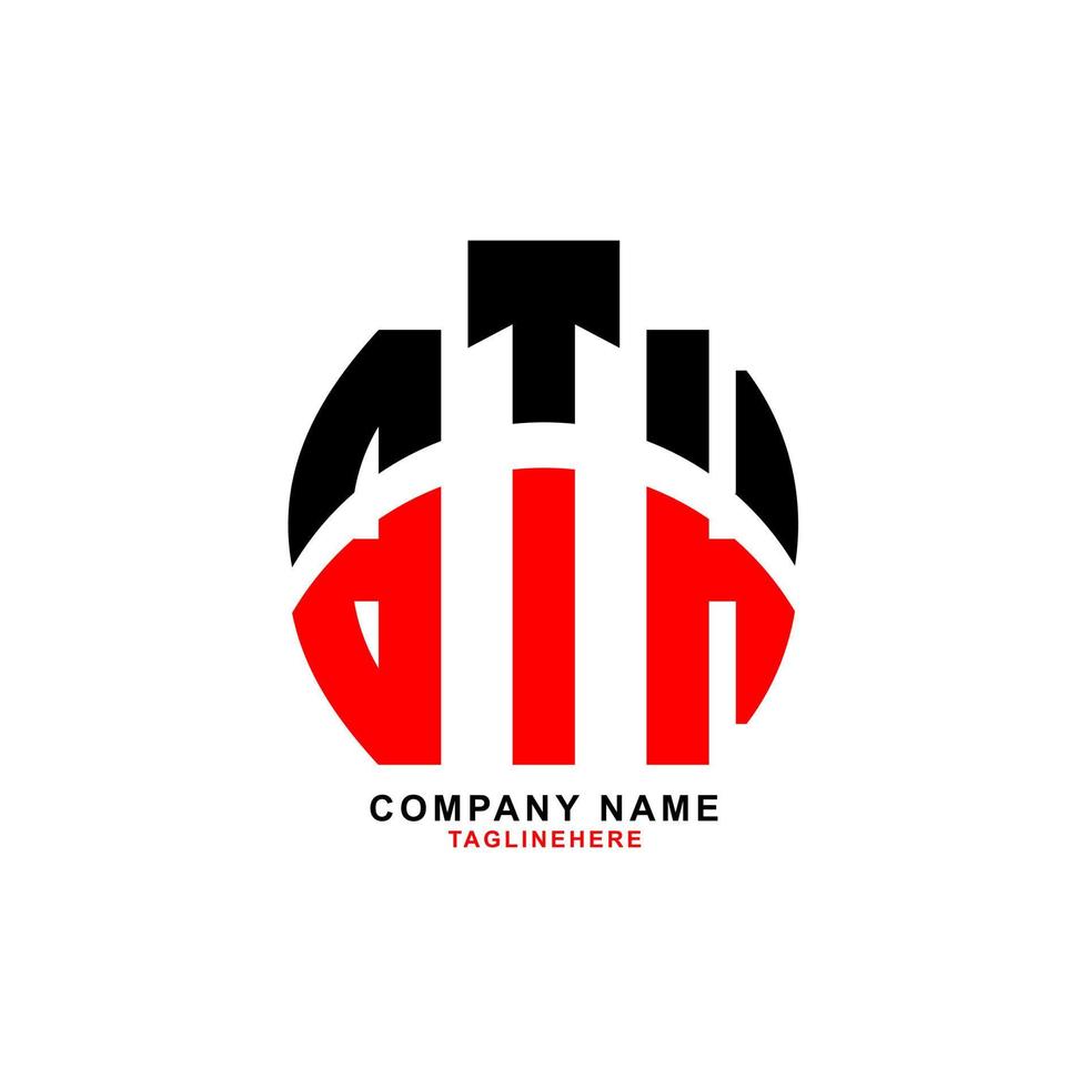 design de logotipo de letra bth criativo com fundo branco vetor