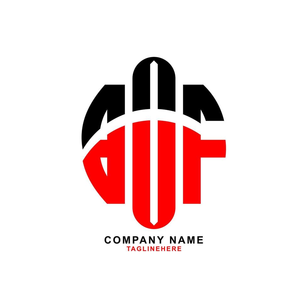 design criativo do logotipo da carta bof com fundo branco vetor