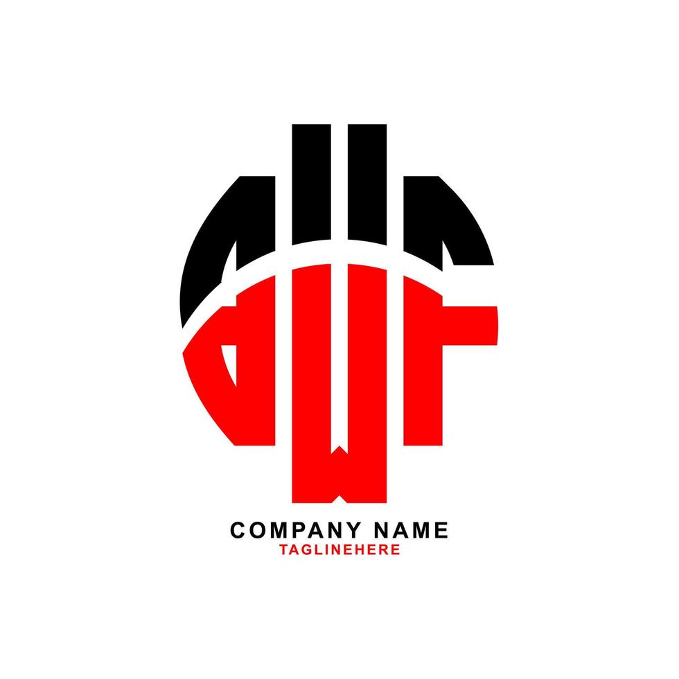 design de logotipo de carta bwf criativo com fundo branco vetor