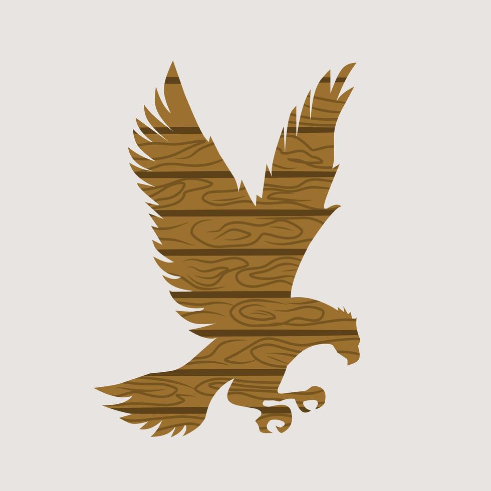 ilustração vetorial de águia em madeira padrão perfeito para impressão, etc. vetor