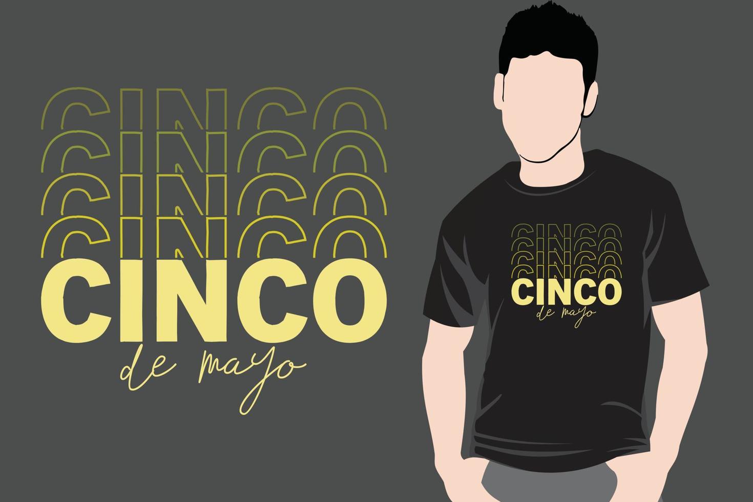 design de camiseta de citações felizes de cinco de maio vetor