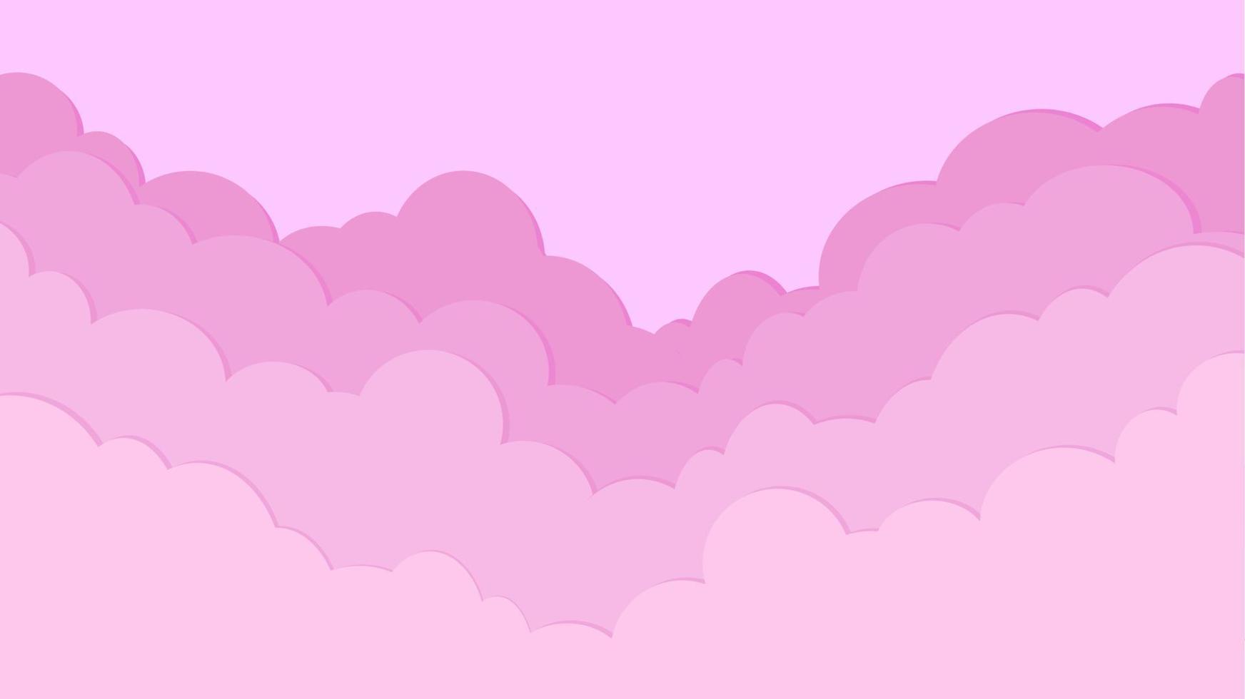 céu de nuvem rosa vetor