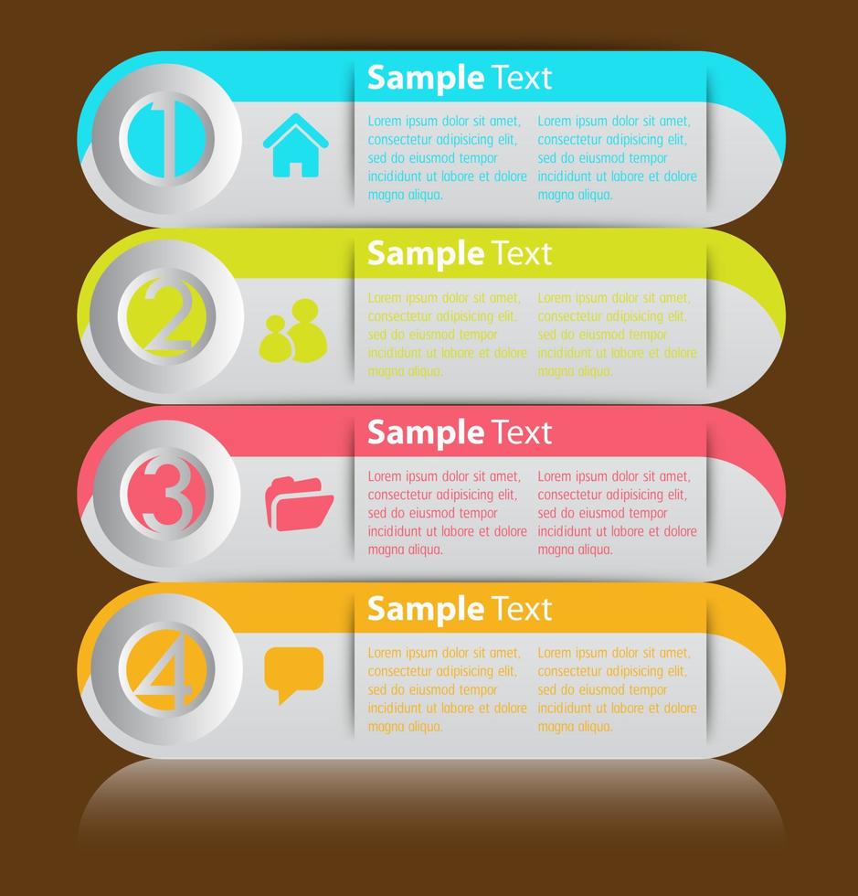 infográfico colorido de 4 etapas vetor