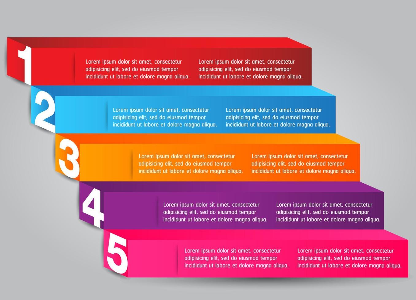 infográfico colorido de 5 passos vetor