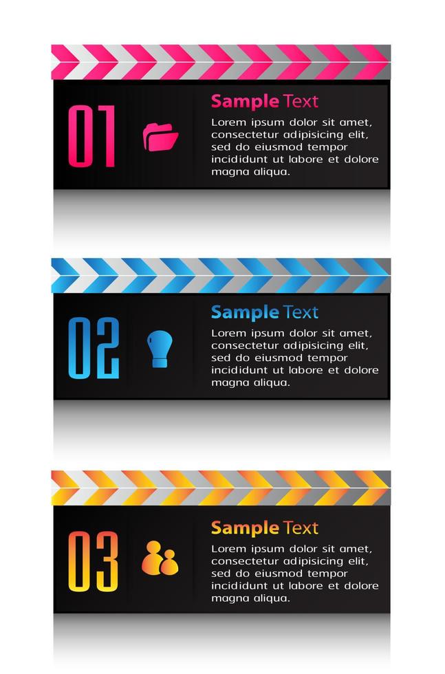 infográfico colorido de 3 etapas vetor