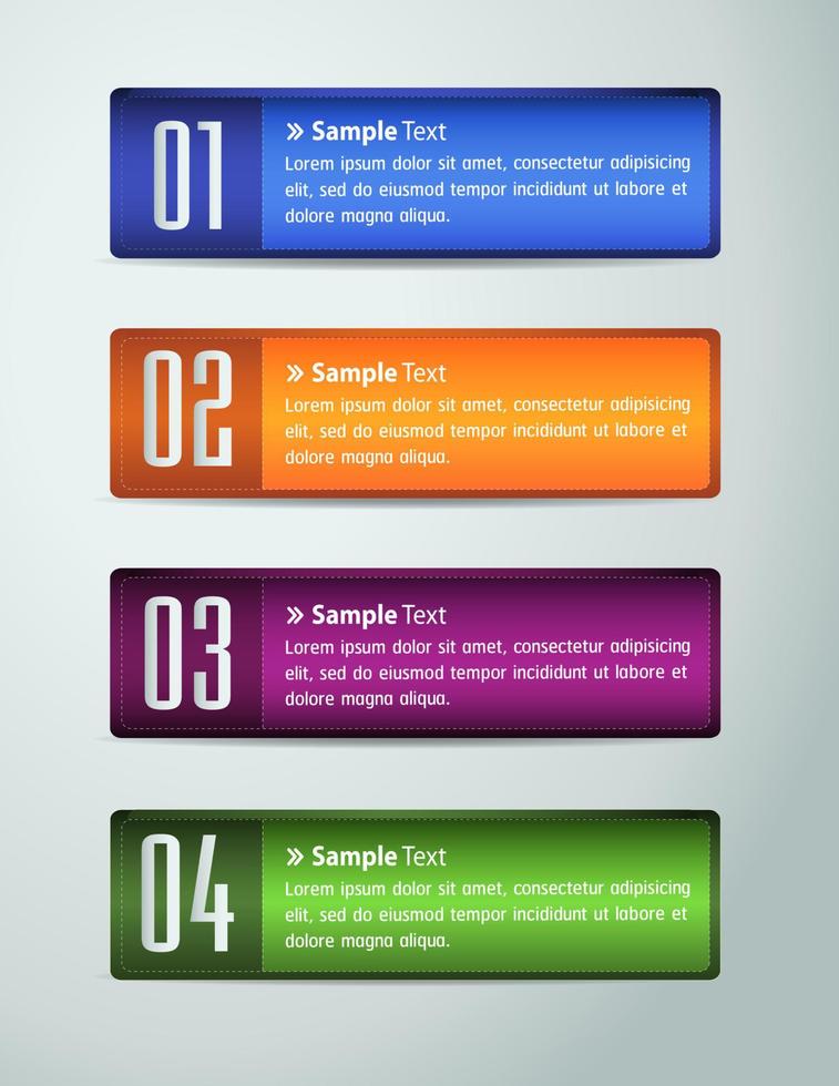 infográfico colorido de 4 etapas vetor