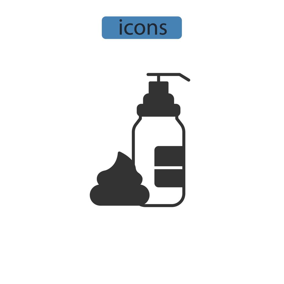 ícones de creme de barbear símbolo elementos vetoriais para web infográfico vetor