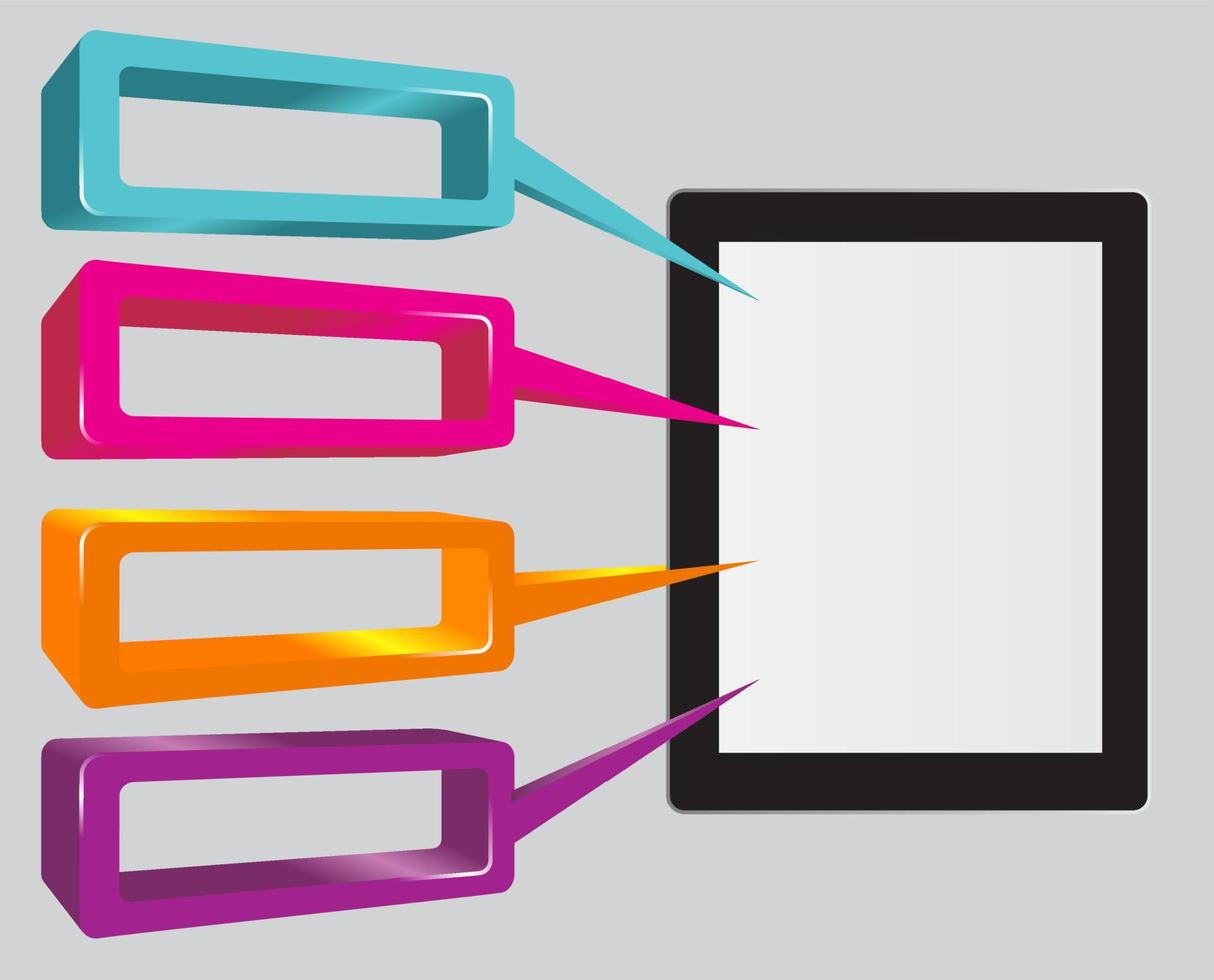 infográfico colorido de 4 etapas vetor