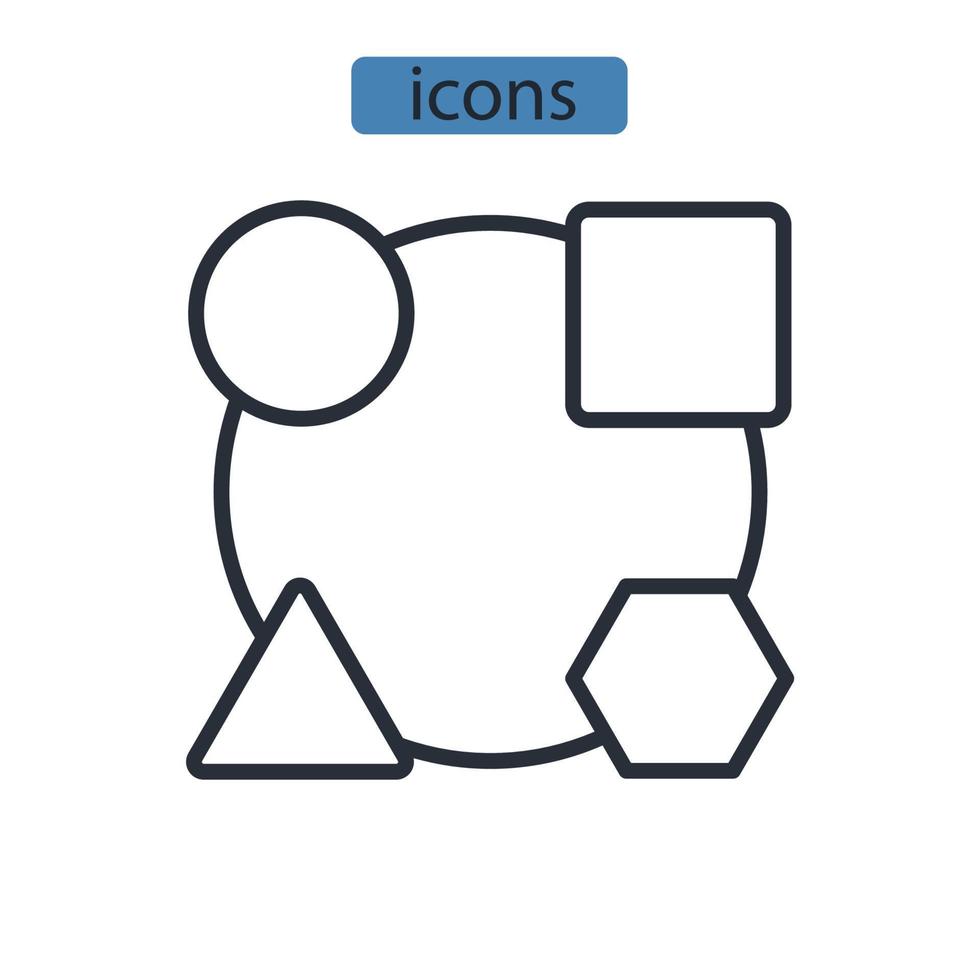ícones de diversidade simbolizam elementos vetoriais para infográfico web vetor