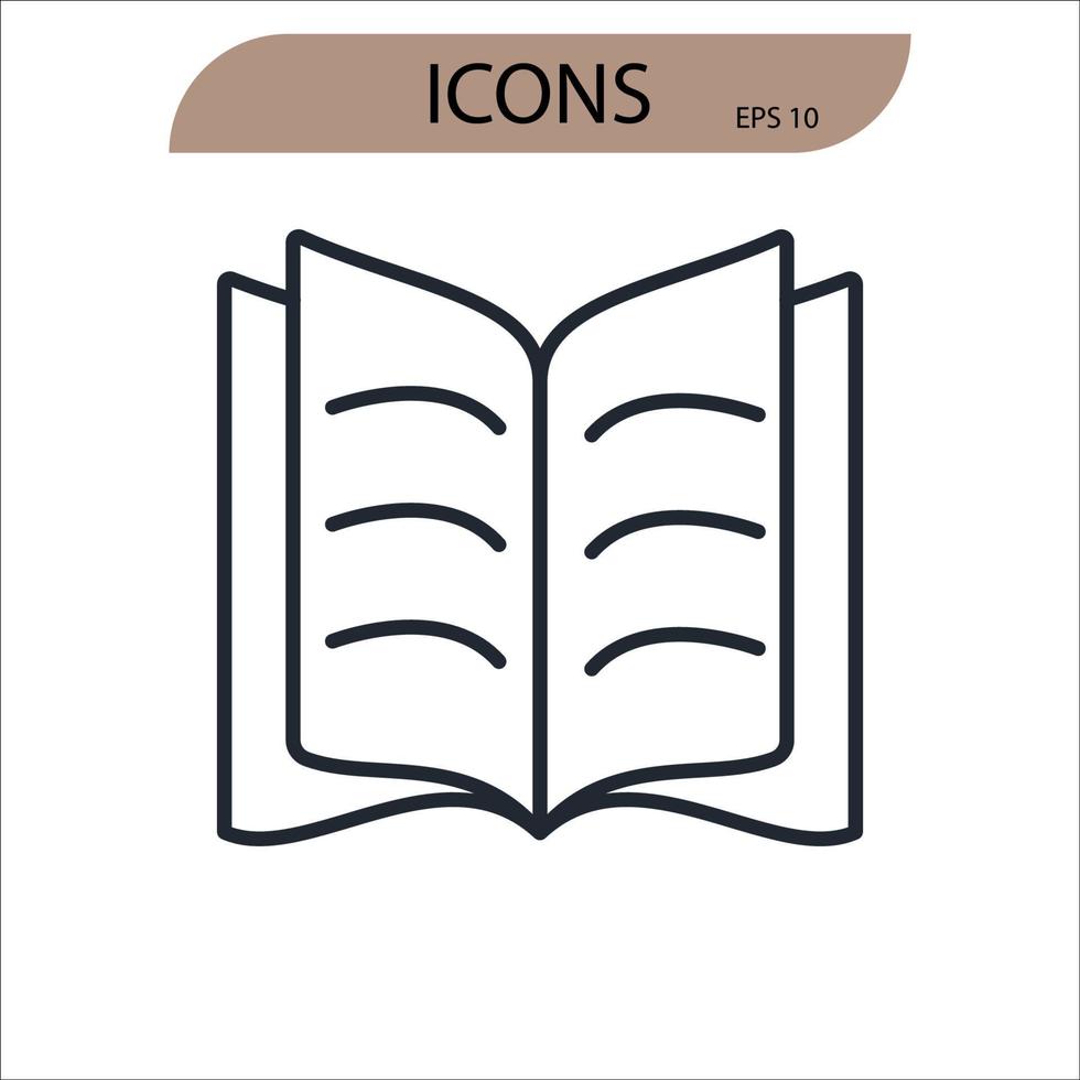 elementos de vetor de símbolo de ícones de aprendizagem para web infográfico