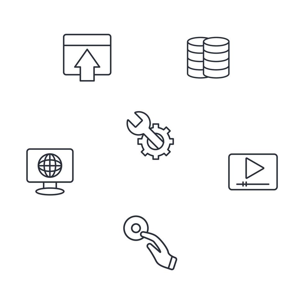 conjunto de ícones cms. cms pack elementos vetoriais de símbolo para web infográfico vetor