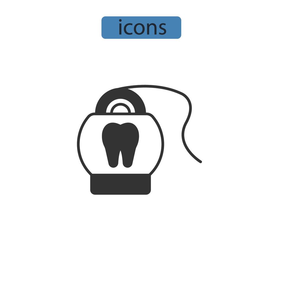 elementos do vetor de símbolo de ícones de fio dental para web infográfico