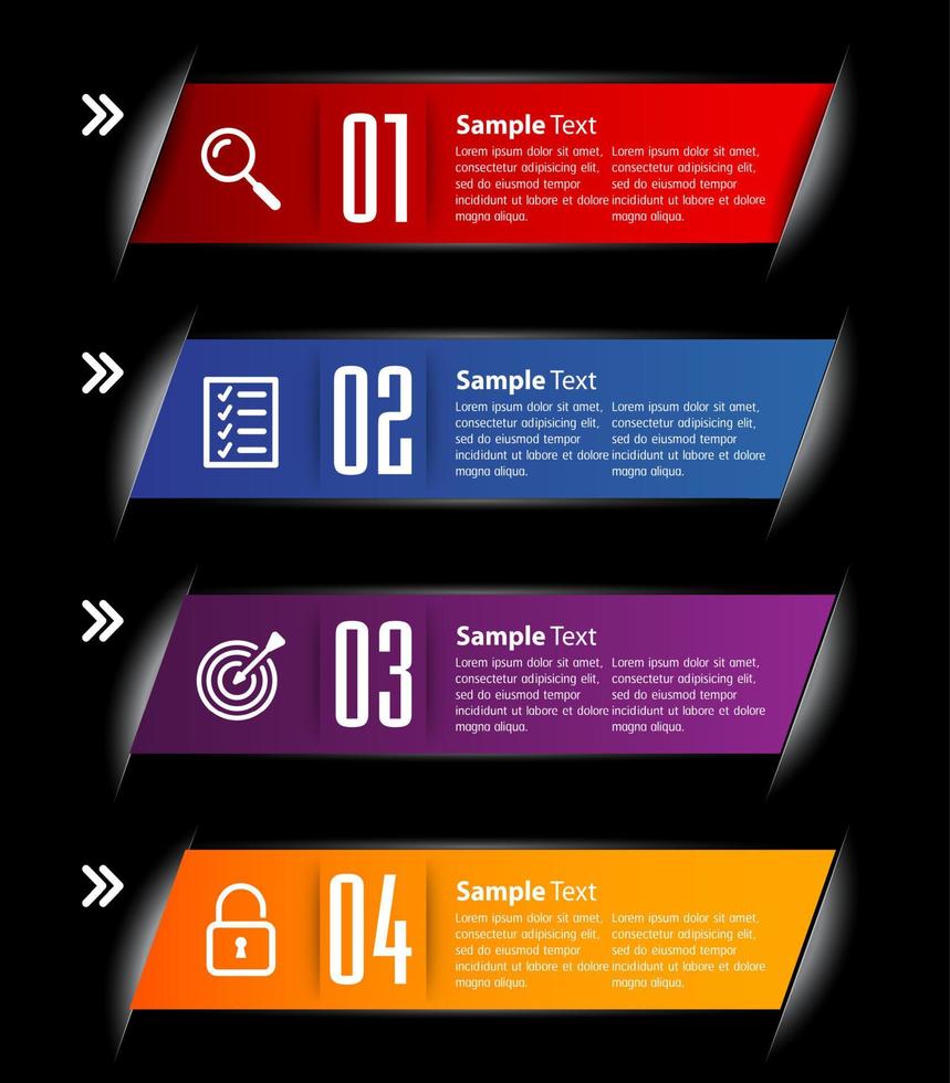 infográfico colorido de 4 etapas vetor