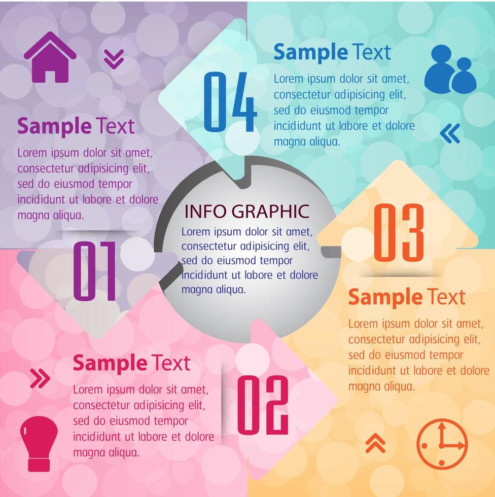 infográfico colorido de 4 etapas vetor