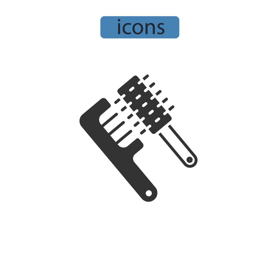 ícones de escova de cabelo símbolo elementos vetoriais para web infográfico vetor