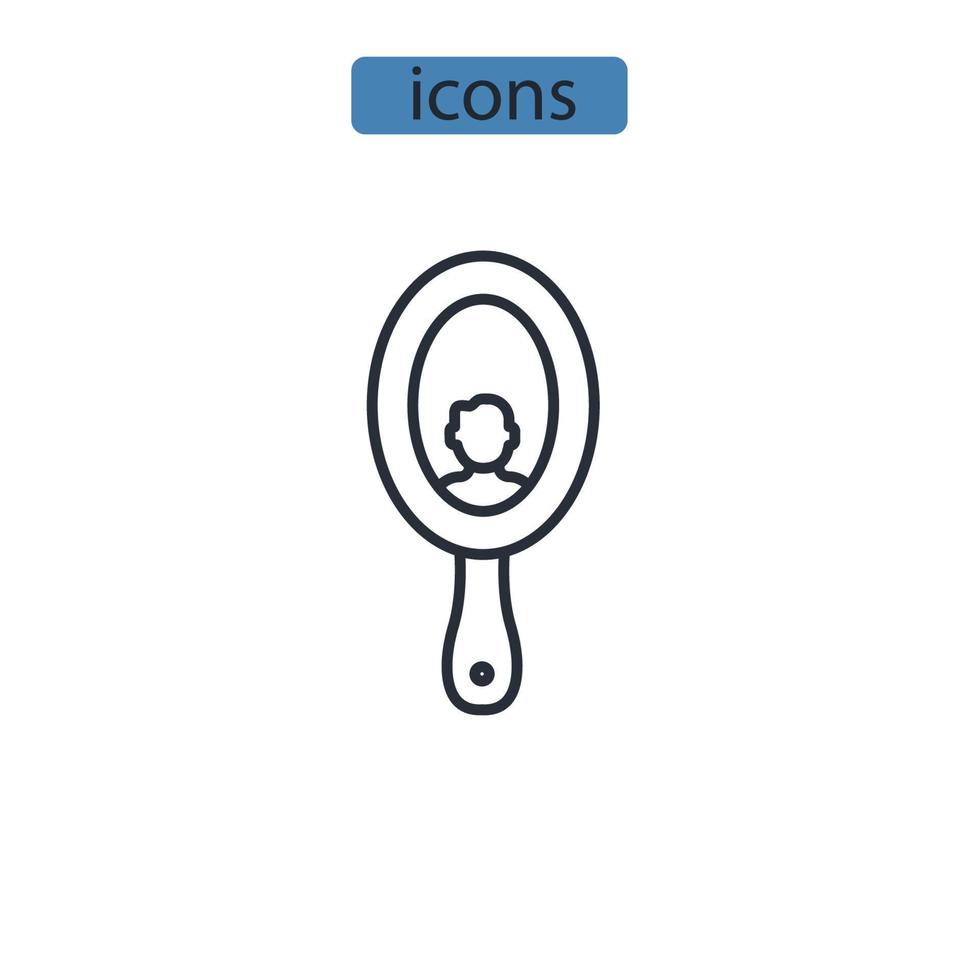 espelho ícones símbolo elementos vetoriais para infográfico web vetor
